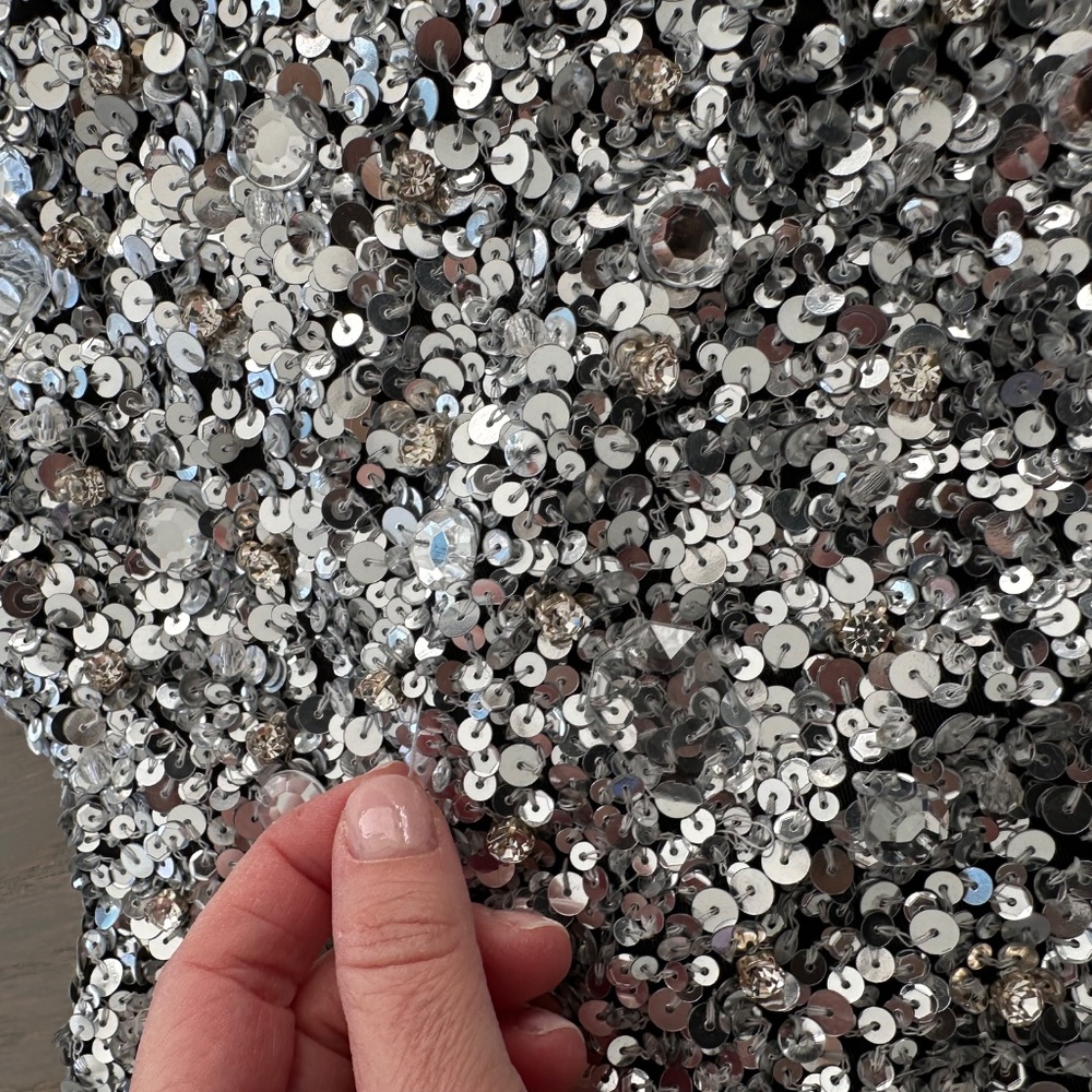 Alice + Olivia Silver Sequin Maxi Dress - Picture 7 of 12